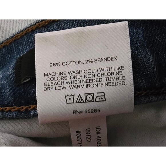 EXPRESS 70s Flare Mid Rise Frayed Hem Denim Jeans Size 6 - Picture 11 of 12